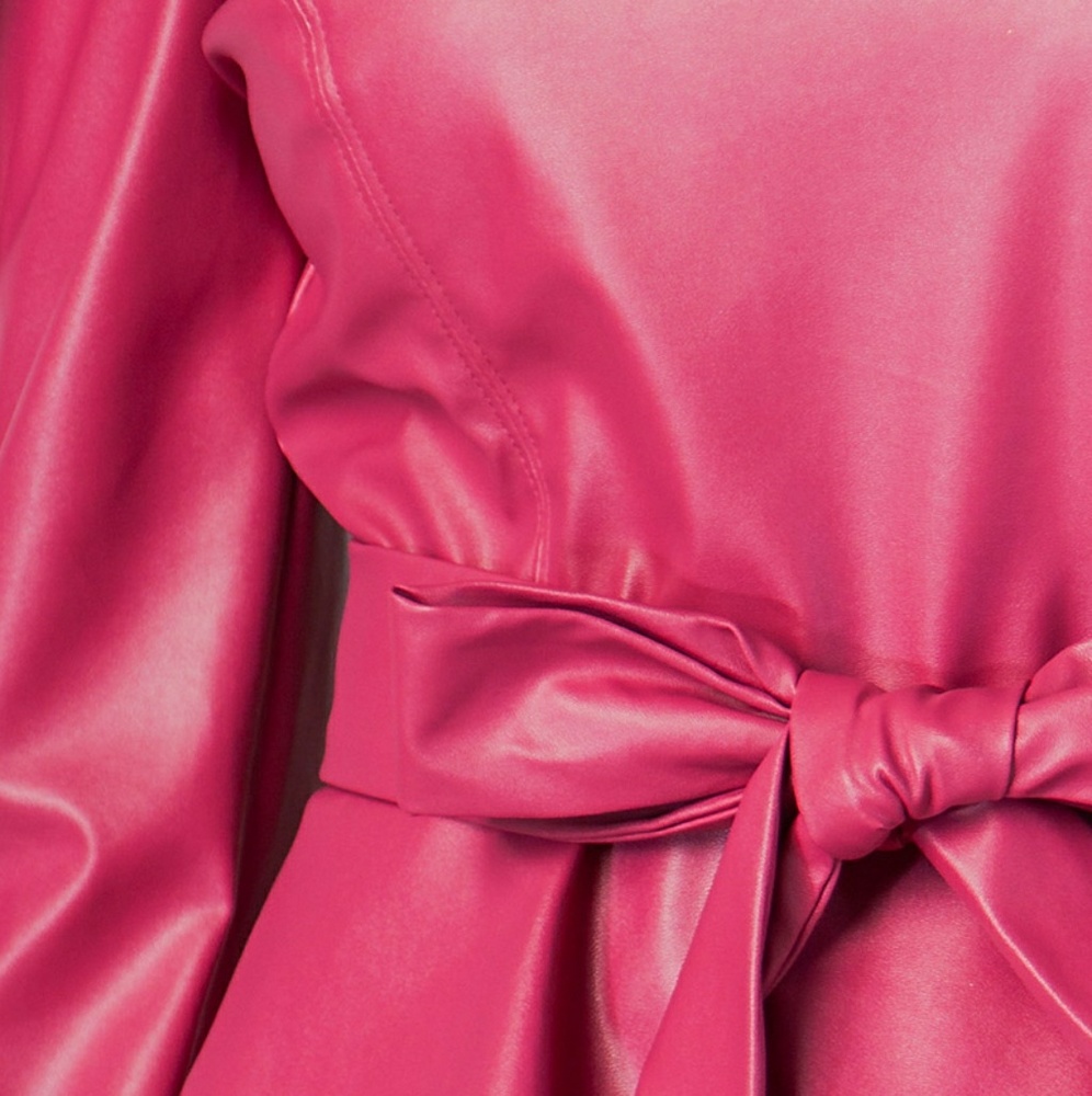 Jealous Tomato Puff Sleeve Leather Tops 1 Left! - Picture 5 of 5